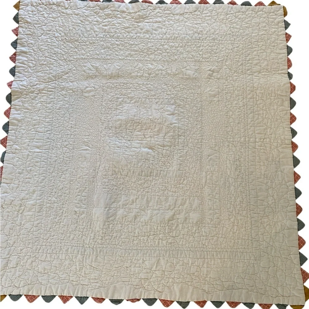 Vintage “Nighttime Prayer” Baby Crib Blanket Quilt Handmade Cottagecore Nursery